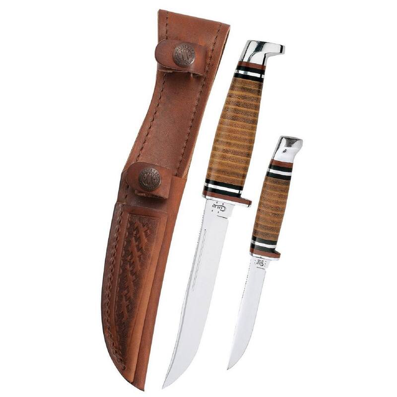 W.R. Case and Sons Cutlery Co. "Leather Knife Hunting Set with Leather Sheath (2-Piece)" - FI00372