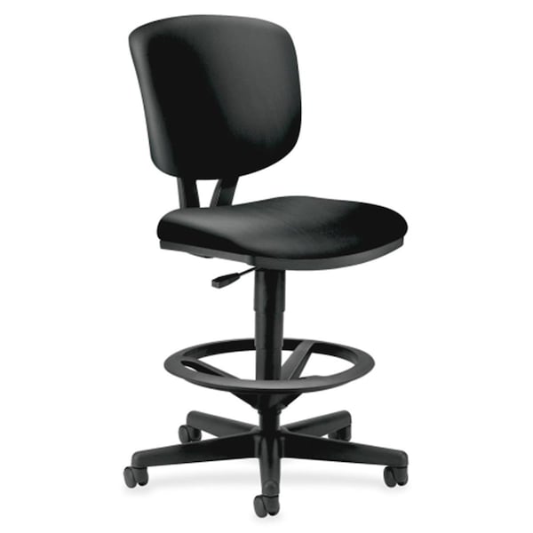 The Hon Co HON5705SB11T Stool Task Chair  27 in. x 29.5 in. x 49 in.  Leather- Black - H5705.SB11.T