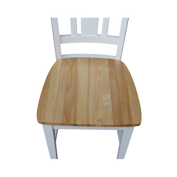 International Concepts San Remo Splatback Chair, Set of 2, White/Natural - C02-10P