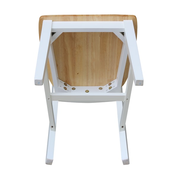 International Concepts San Remo Splatback Chair, Set of 2, White/Natural - C02-10P