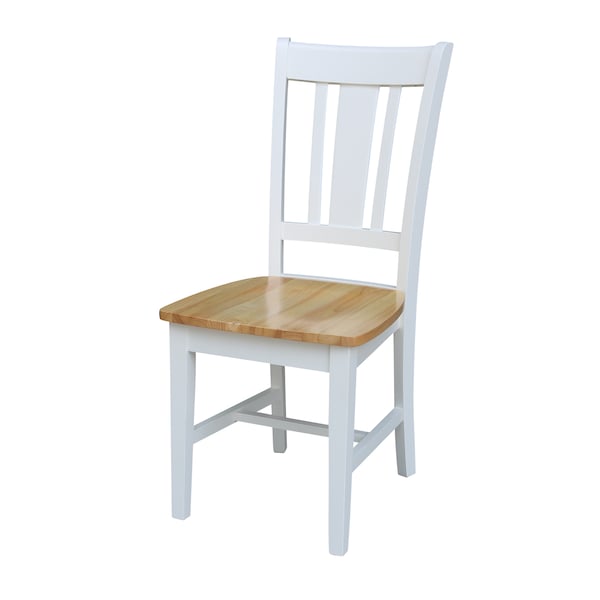 International Concepts San Remo Splatback Chair, Set of 2, White/Natural - C02-10P