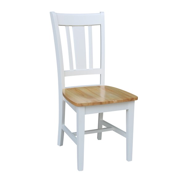 International Concepts San Remo Splatback Chair, Set of 2, White/Natural - C02-10P