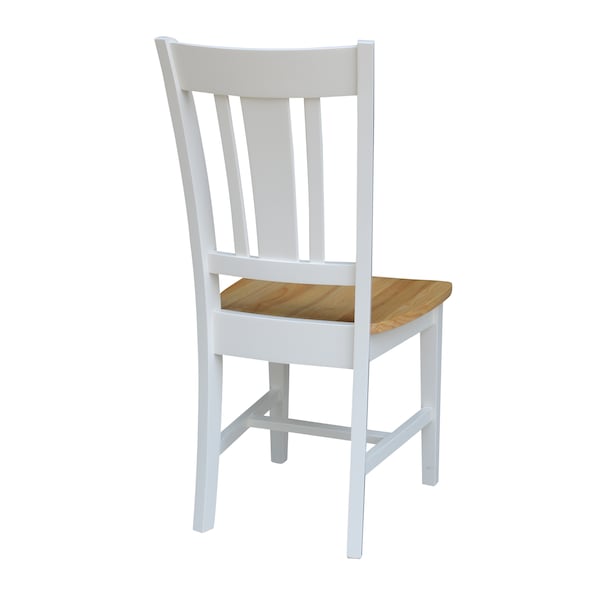 International Concepts San Remo Splatback Chair, Set of 2, White/Natural - C02-10P