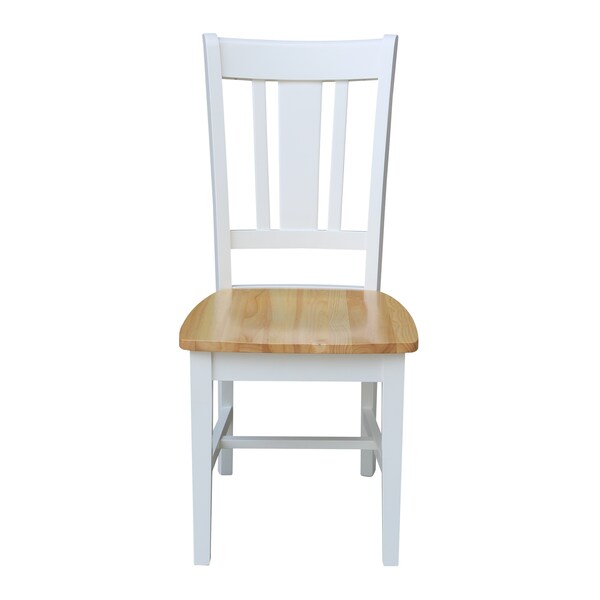 International Concepts San Remo Splatback Chair, Set of 2, White/Natural - C02-10P