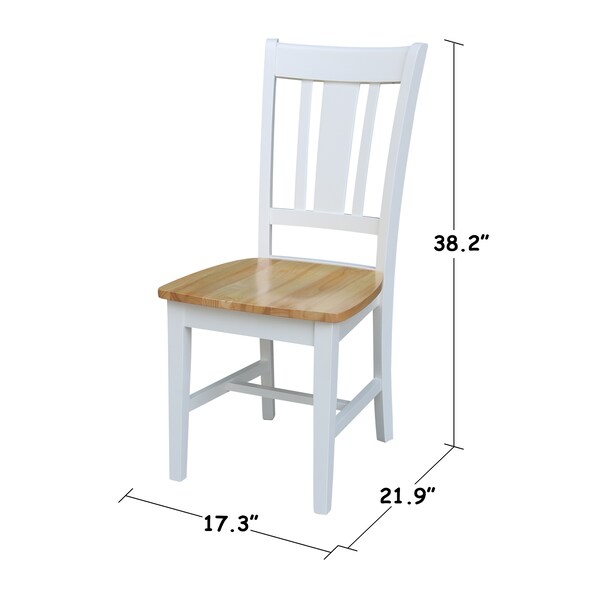 International Concepts San Remo Splatback Chair, Set of 2, White/Natural - C02-10P
