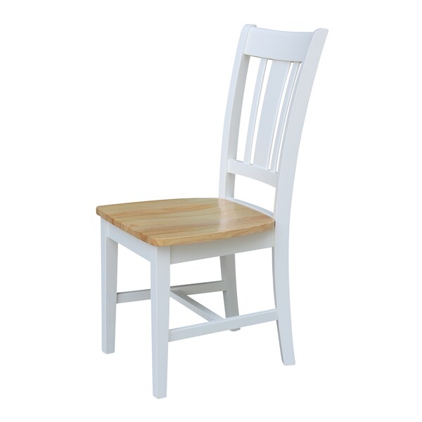 International Concepts San Remo Splatback Chair, Set of 2, White/Natural - C02-10P