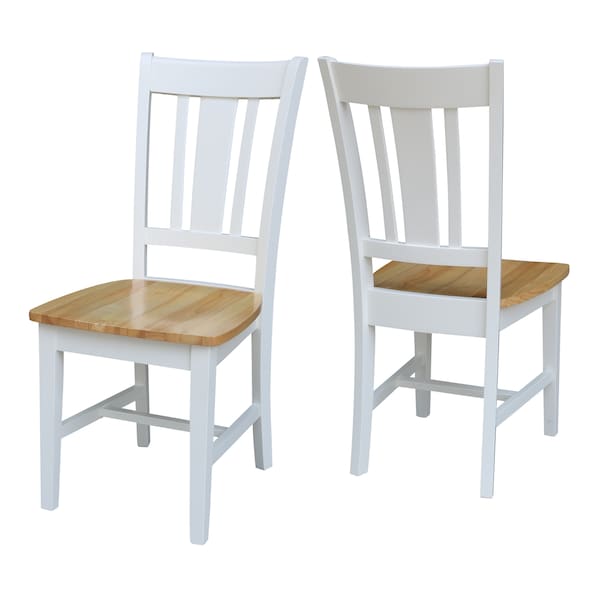 International Concepts San Remo Splatback Chair, Set of 2, White/Natural - C02-10P