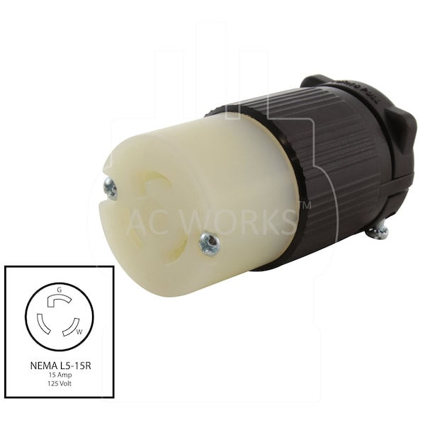Ac Works NEMA L5-15R 15A 125V 3-Prong Locking Female With UL, C-UL Approval - ASL515R