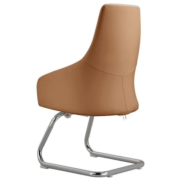 Leisuremod Celeste Office Chair in Upholstered Leather and Iron Frame, Acorn Brown - CGO20LBRL
