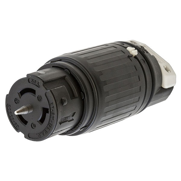 Hubbell 50A Twist-Lock Connector 2P 3W 125VAC BK/WT - CS6360C