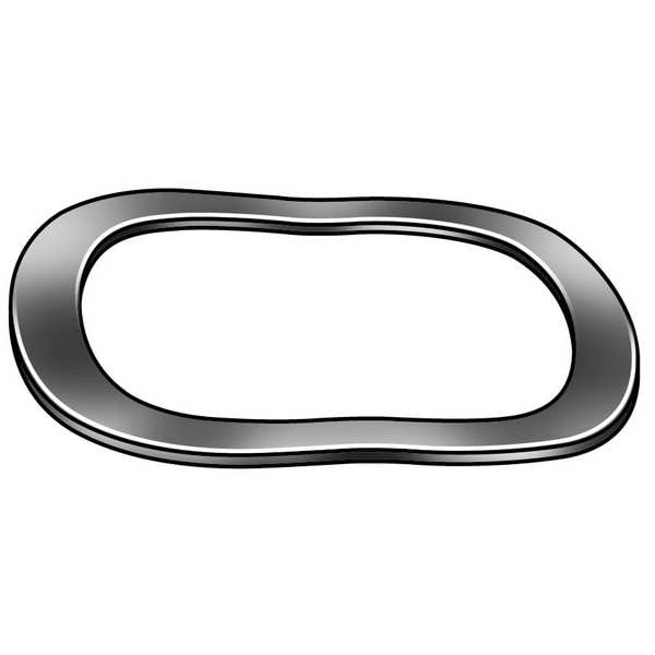 Zoro Select Disc Spring, Wave, 0.5, High Carb Stl, PK25 - 1UAC3