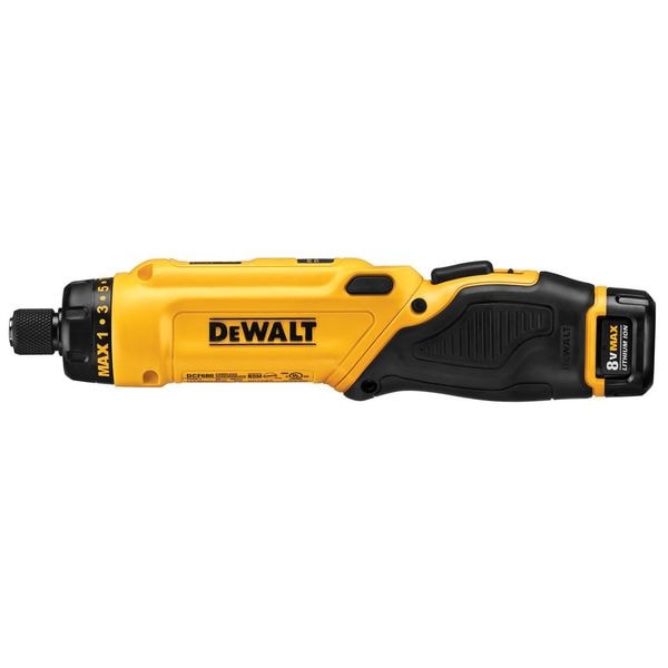 Dewalt Cordless Screwdriver Kit, 1/4 in Hex Drive, 430 RPM Free Speed, (2) 1 Ah, 8V DC, Pivot, 8V Max - DCF680N2