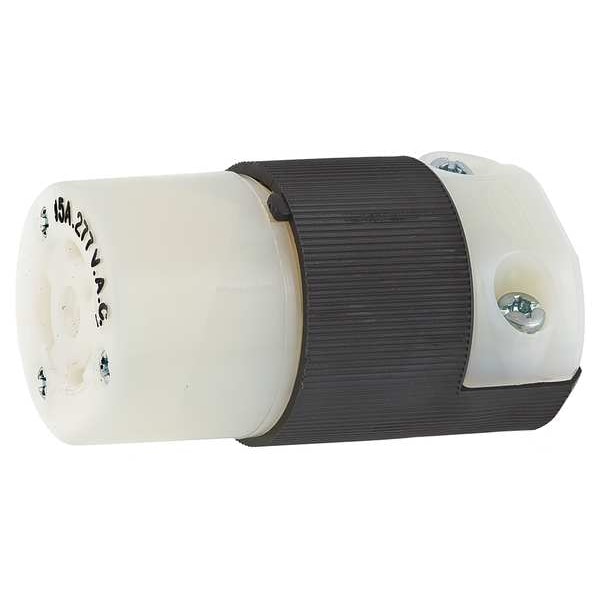 Hubbell 15A Twist-Lock Connector 2P 3W 277VAC L7-15R BK/WT - HBL4779C