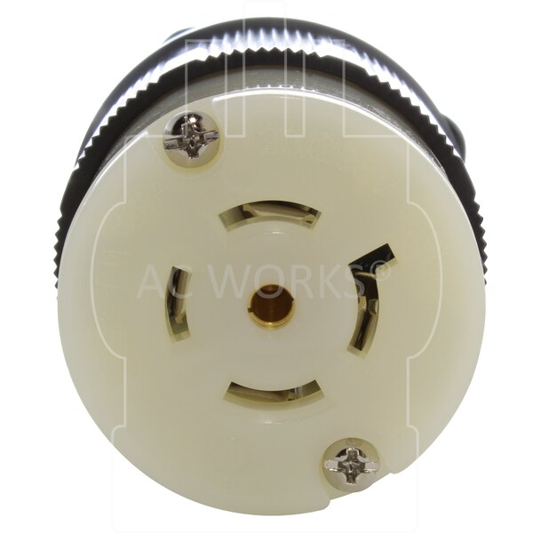 Ac Works NEMA L21-20R 20A 3-Phase 120/208V 3PY, 5-Wire Locking Female UL, C-UL Approval in Black - ASL2120R-BK