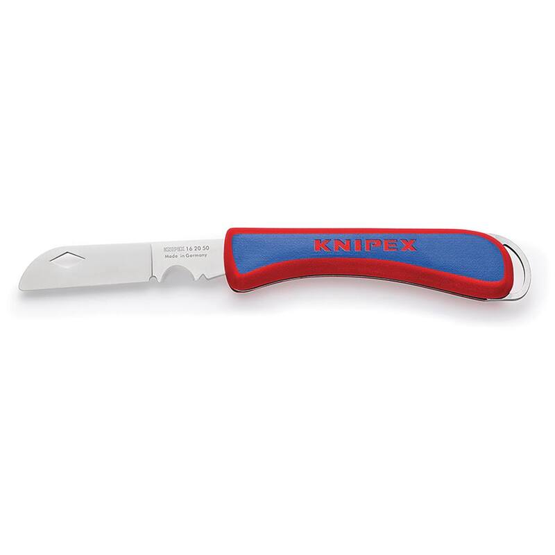KNIPEX 7-7/8 in. Stainless Steel Electrician's Folding Knife - 16 20 50 SB