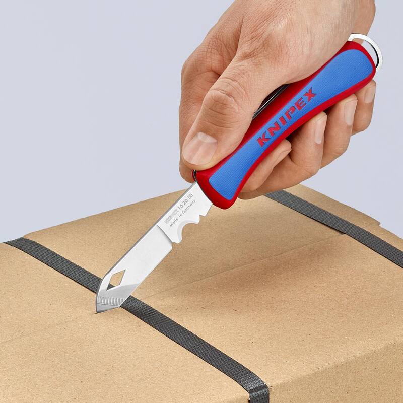 KNIPEX 7-7/8 in. Stainless Steel Electrician's Folding Knife - 16 20 50 SB