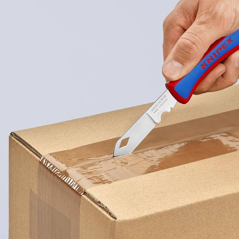 KNIPEX 7-7/8 in. Stainless Steel Electrician's Folding Knife - 16 20 50 SB