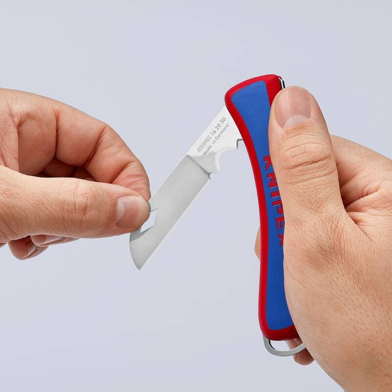 KNIPEX 7-7/8 in. Stainless Steel Electrician's Folding Knife - 16 20 50 SB