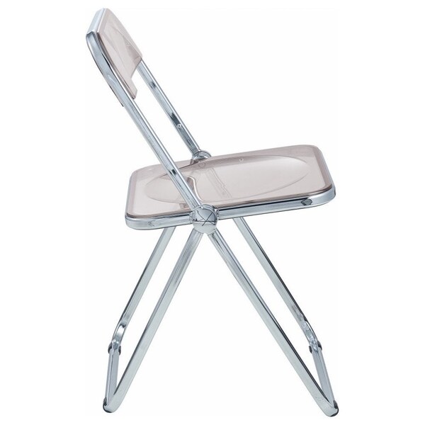 Leisuremod Lawrence Acrylic Folding Chair with Metal Frame, Rose Pink, 2PK - LF19PK2