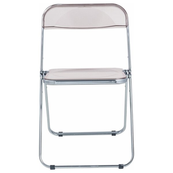 Leisuremod Lawrence Acrylic Folding Chair with Metal Frame, Rose Pink, 2PK - LF19PK2