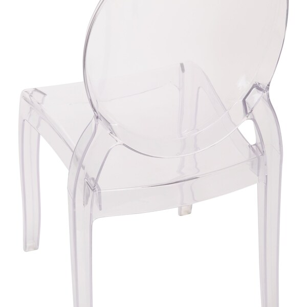 Flash Furniture 4 Pack Transparent Crystal Extra Wide Ghost Chairs - ZH-GHOST-OVR-4-GG