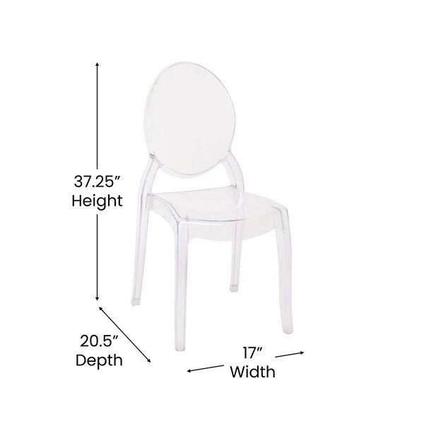 Flash Furniture 4 Pack Transparent Crystal Extra Wide Ghost Chairs - ZH-GHOST-OVR-4-GG