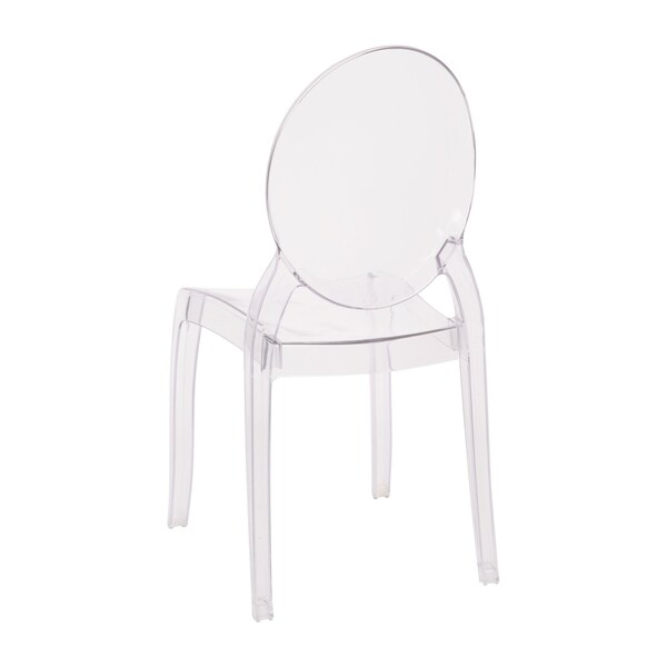 Flash Furniture 4 Pack Transparent Crystal Extra Wide Ghost Chairs - ZH-GHOST-OVR-4-GG