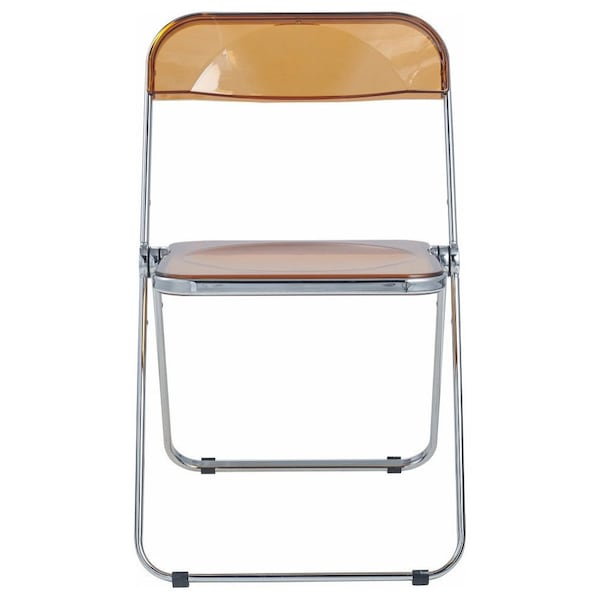 Leisuremod Lawrence Acrylic Folding Chair with Metal Frame, Tangerine, 4PK - LF19OR4