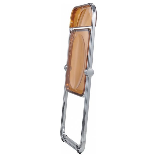Leisuremod Lawrence Acrylic Folding Chair with Metal Frame, Tangerine, 4PK - LF19OR4