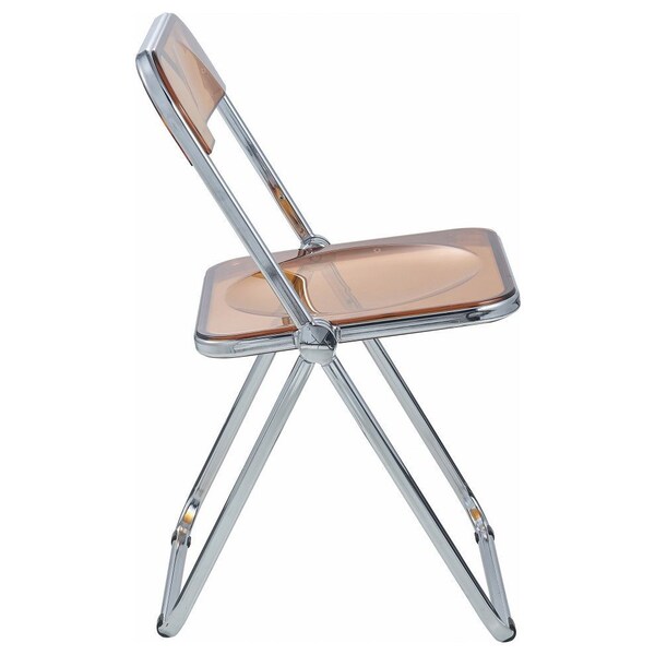 Leisuremod Lawrence Acrylic Folding Chair with Metal Frame, Tangerine, 4PK - LF19OR4