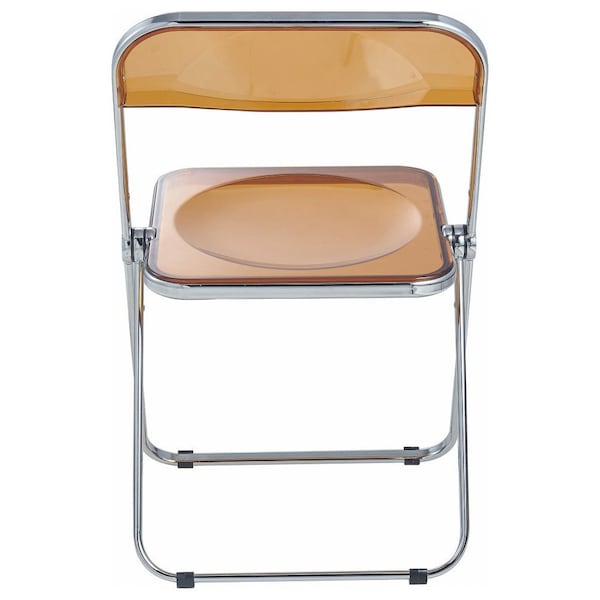 Leisuremod Lawrence Acrylic Folding Chair with Metal Frame, Tangerine, 4PK - LF19OR4