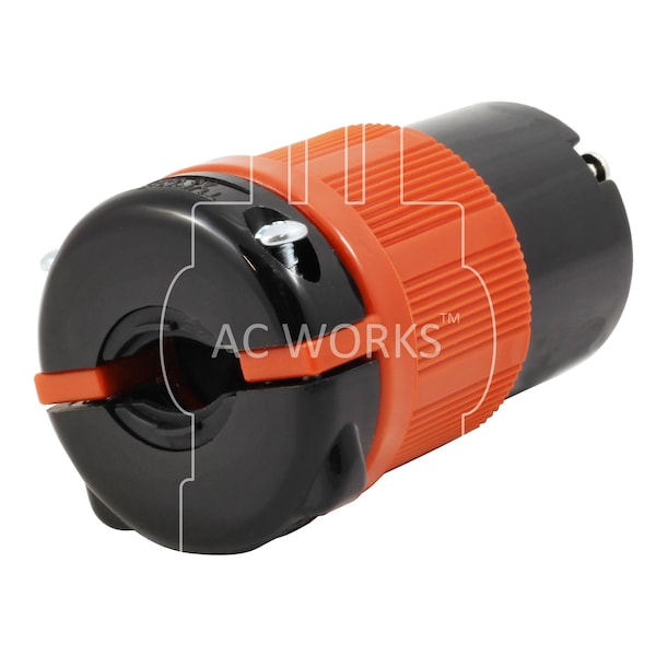 Ac Works L15-20R 20A 250V 3-Phase 4-Prong Locking Female Connector with UL, C-UL in Orange - ASL1520R