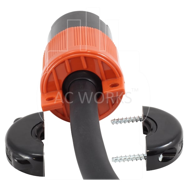 Ac Works L15-20R 20A 250V 3-Phase 4-Prong Locking Female Connector with UL, C-UL in Orange - ASL1520R