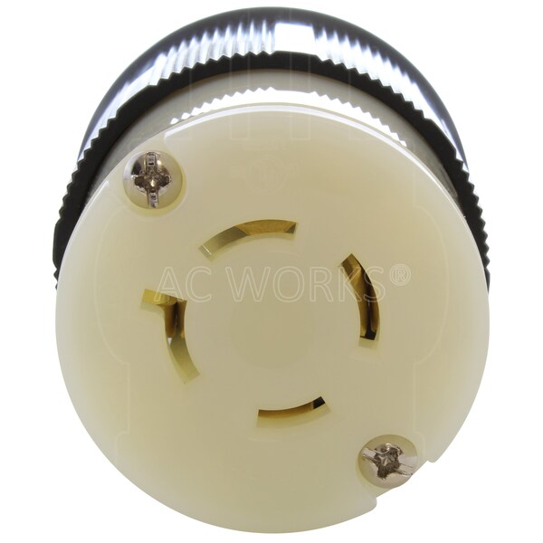Ac Works NEMA L16-20R 3-Phase 20A 480V 4-Prong Locking Female Connector with UL, C-UL Approval in Black - ASL1620R-BK
