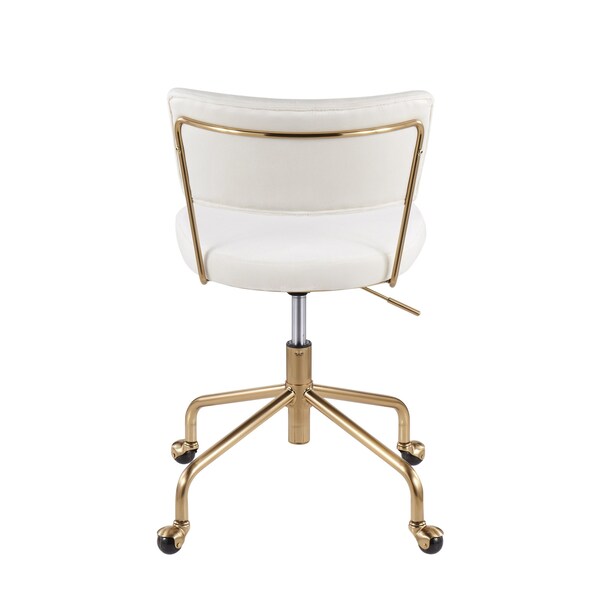 Lumisource Tania Task Chair in Gold Metal and Cream Velvet - OC-TANIA AUVCR
