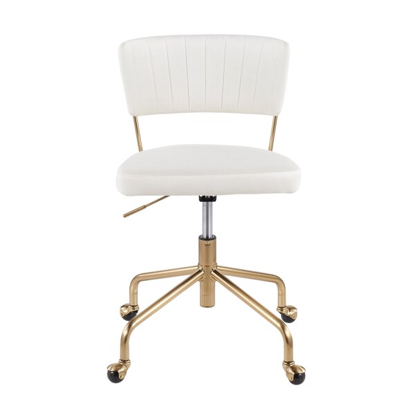Lumisource Tania Task Chair in Gold Metal and Cream Velvet - OC-TANIA AUVCR