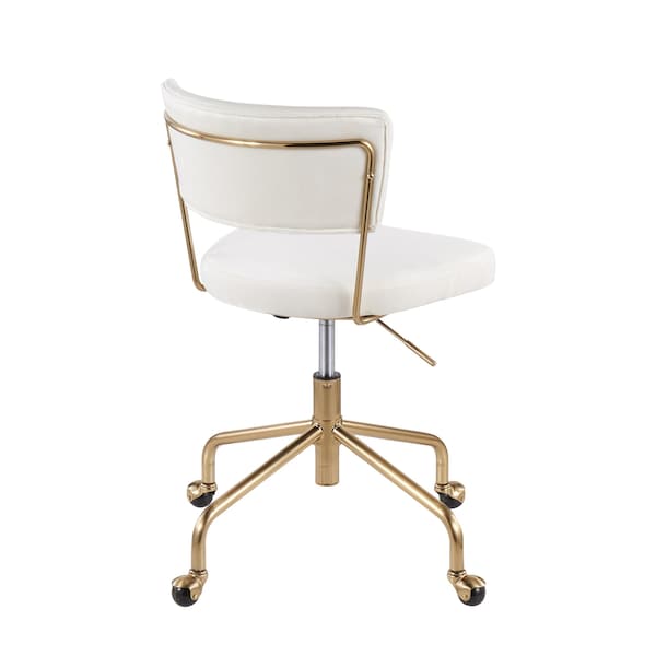 Lumisource Tania Task Chair in Gold Metal and Cream Velvet - OC-TANIA AUVCR