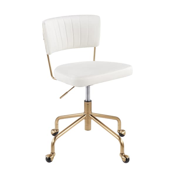 Lumisource Tania Task Chair in Gold Metal and Cream Velvet - OC-TANIA AUVCR