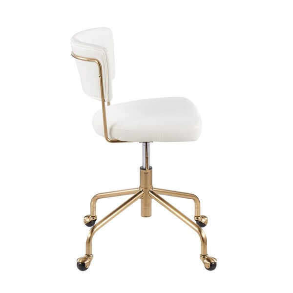 Lumisource Tania Task Chair in Gold Metal and Cream Velvet - OC-TANIA AUVCR
