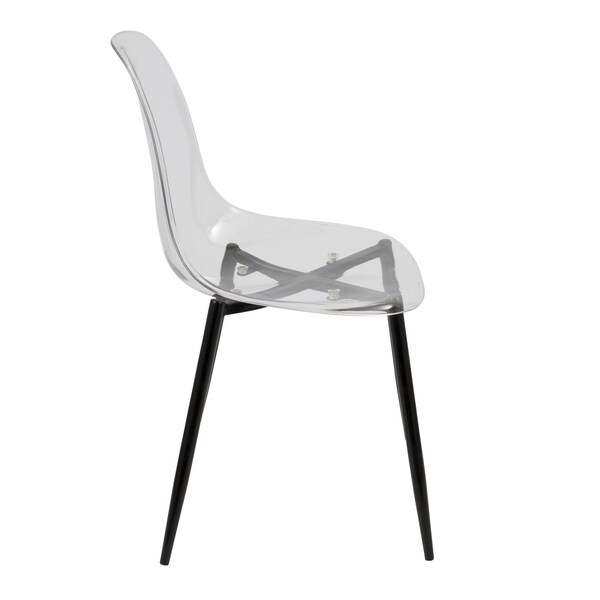 Lumisource Clara Dining Chair in Black and Clear, PK 2 - CH-CLRA BK+CL2