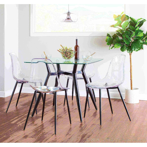 Lumisource Clara Dining Chair in Black and Clear, PK 2 - CH-CLRA BK+CL2