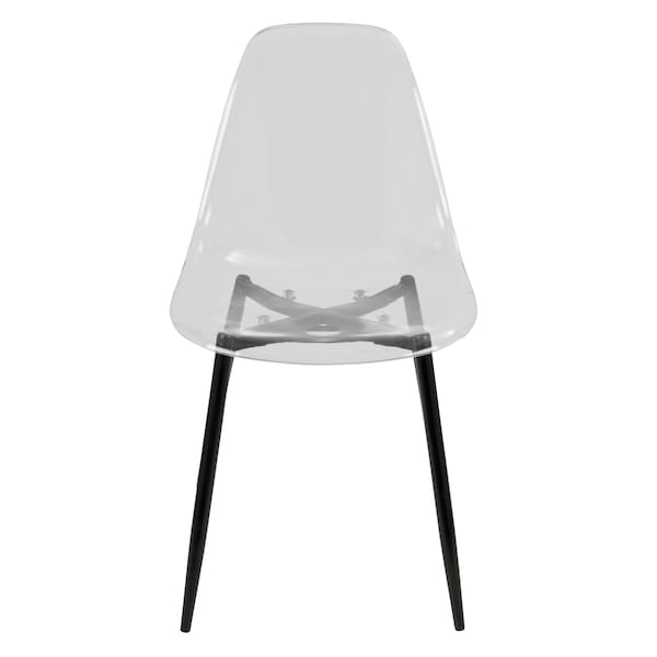 Lumisource Clara Dining Chair in Black and Clear, PK 2 - CH-CLRA BK+CL2