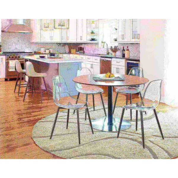 Lumisource Clara Dining Chair in Black and Clear, PK 2 - CH-CLRA BK+CL2