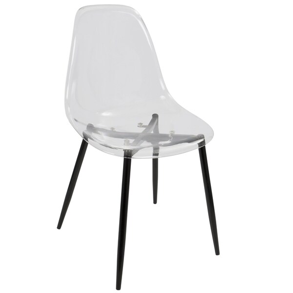 Lumisource Clara Dining Chair in Black and Clear, PK 2 - CH-CLRA BK+CL2