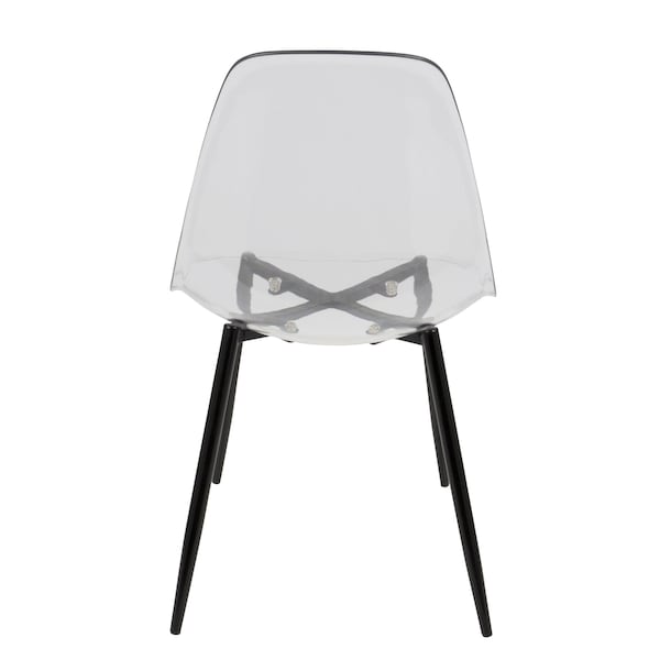 Lumisource Clara Dining Chair in Black and Clear, PK 2 - CH-CLRA BK+CL2