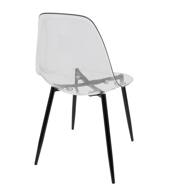 Lumisource Clara Dining Chair in Black and Clear, PK 2 - CH-CLRA BK+CL2