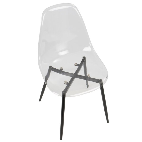 Lumisource Clara Dining Chair in Black and Clear, PK 2 - CH-CLRA BK+CL2