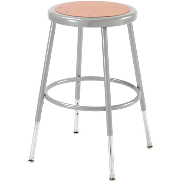 Interion By Global Industrial Interion Steel Shop Stool with Hardboard Seat  Adjustable Height 19in-27in, Gray, 2PK - 688305