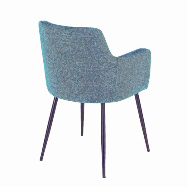 Lumisource Andrew Dining/Accent Chair in Black with Teal Fabric, PK 2 - CH-ANDRW BK+TL2
