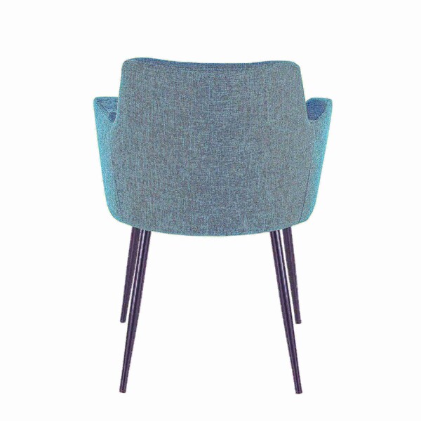 Lumisource Andrew Dining/Accent Chair in Black with Teal Fabric, PK 2 - CH-ANDRW BK+TL2